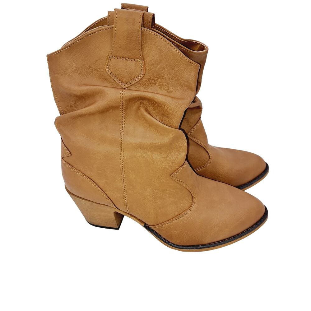 Orly Tan Slouch Short Cowgirl Western Boot 8